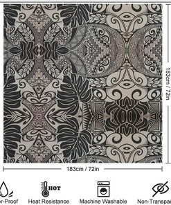 Polynesian Tattoo Shower Curtain - Hawaiian Bathroom Decor