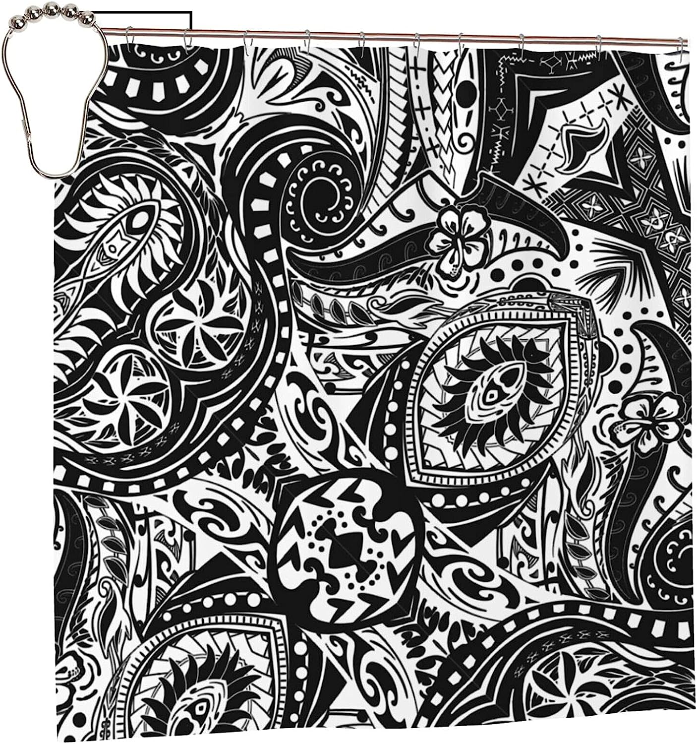 Polynesian Tribal Design Hawaiian Shower Curtain For Bath