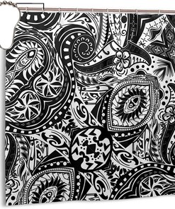 Polynesian Tribal Design Hawaiian Shower Curtain For Bath