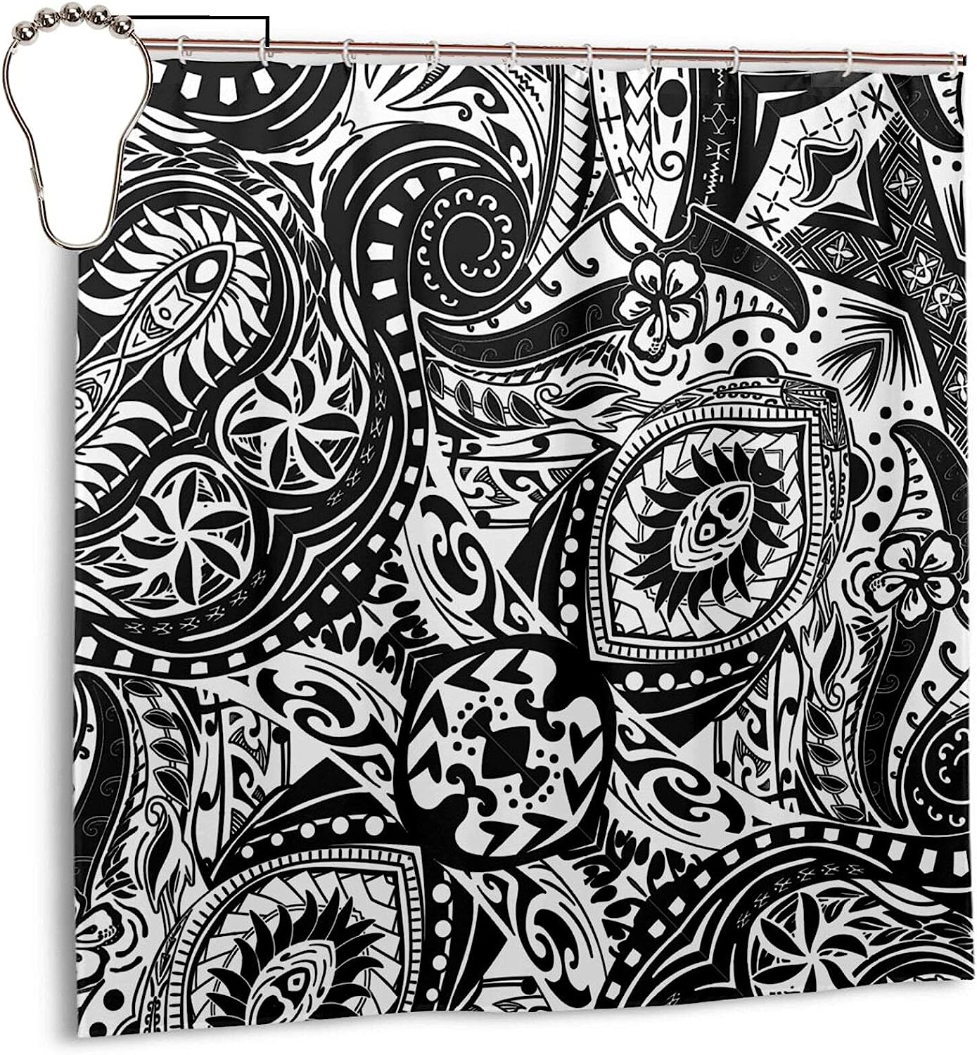 Polynesian Tribal Design Hawaiian Shower Curtain For Bath