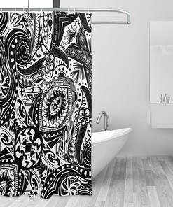 Polynesian Tribal Design Hawaiian Shower Curtain For Bath