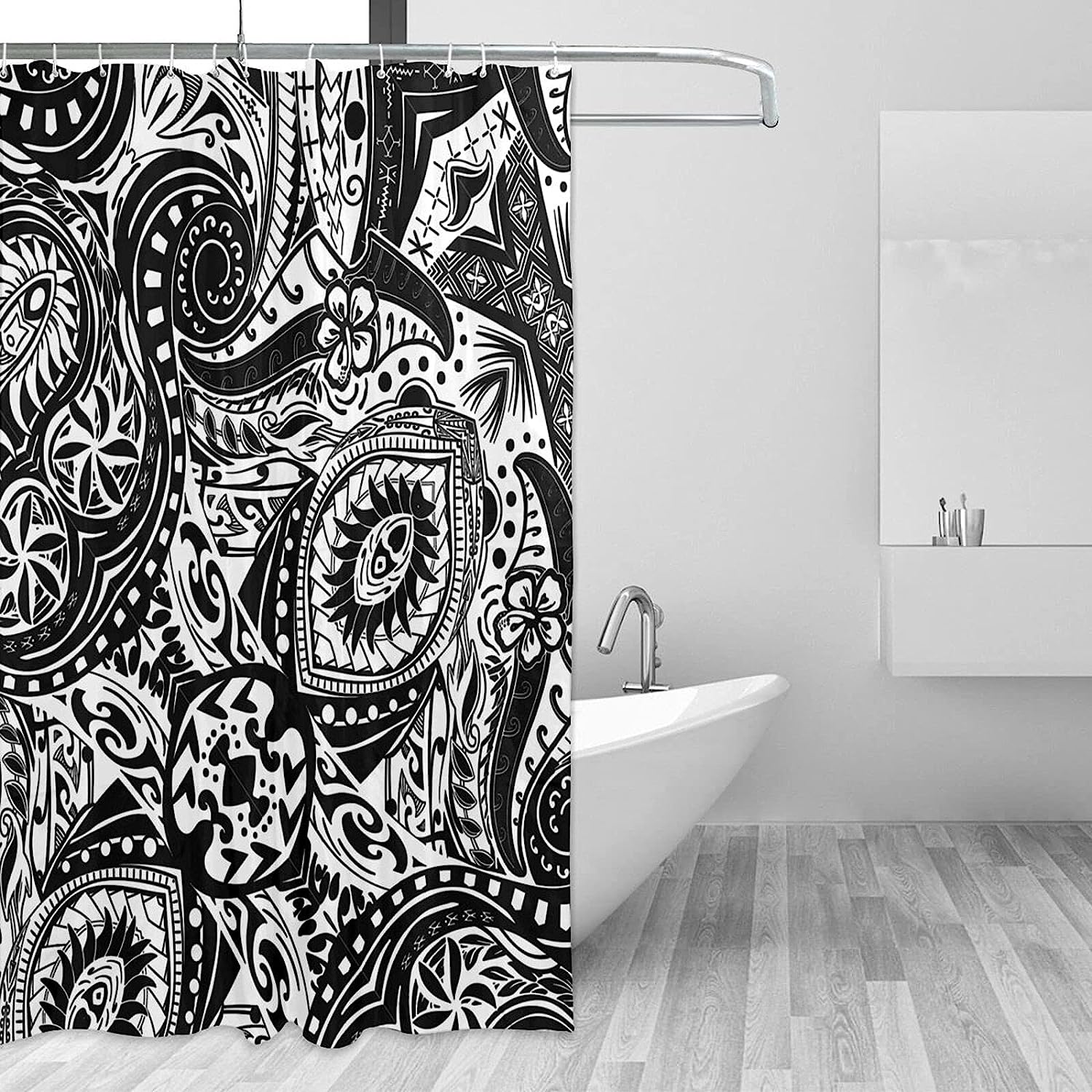 Polynesian Tribal Design Hawaiian Shower Curtain For Bath