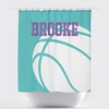 Pool And Amethyst Monogrammed Basketball Shower Curtain For Boys And Girls