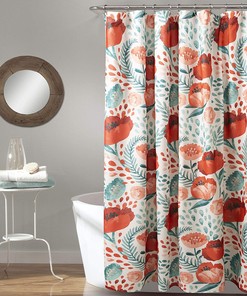 Poppy Garden Lush Decor Shower Curtain Adding a Bright Floral Touch to Your Bathroom