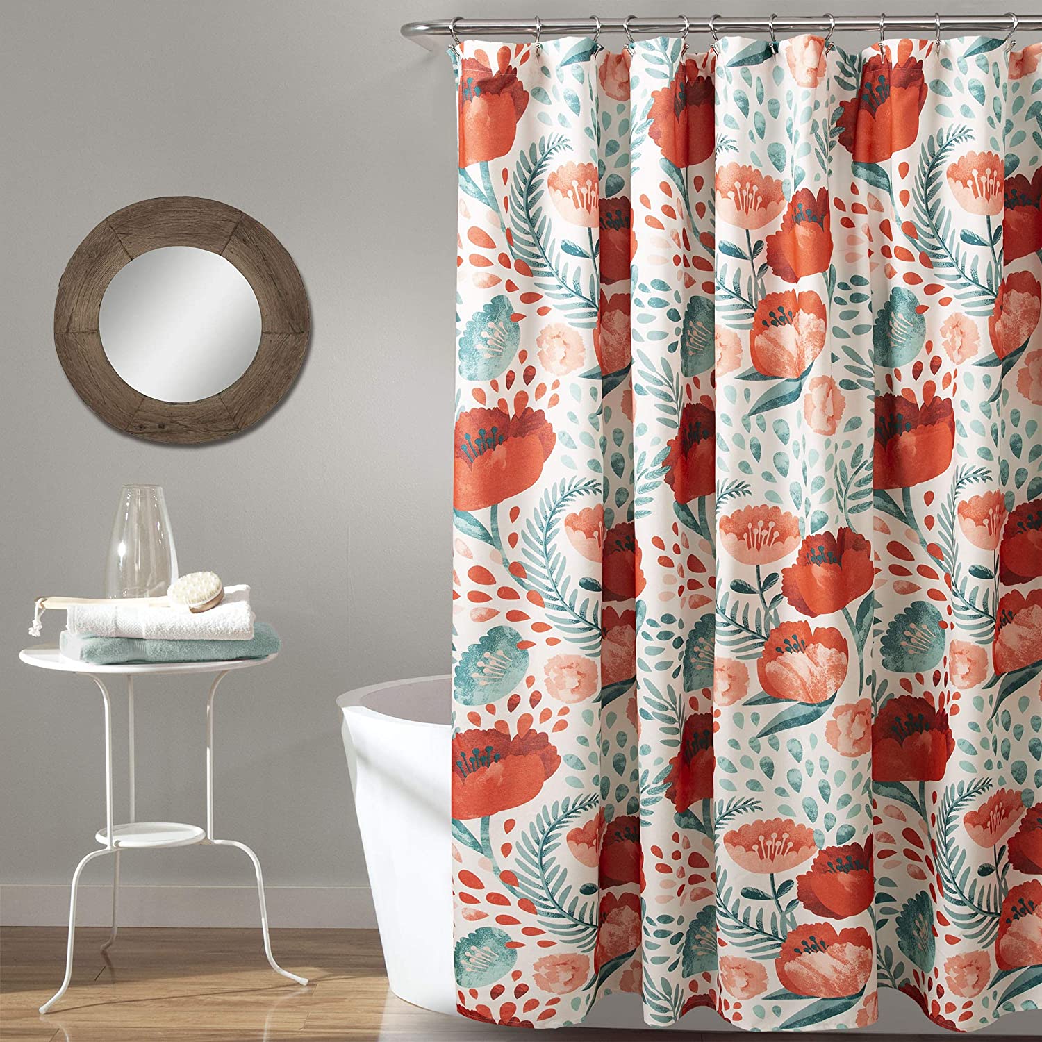 Poppy Garden Lush Decor Shower Curtain Adding a Bright Floral Touch to Your Bathroom