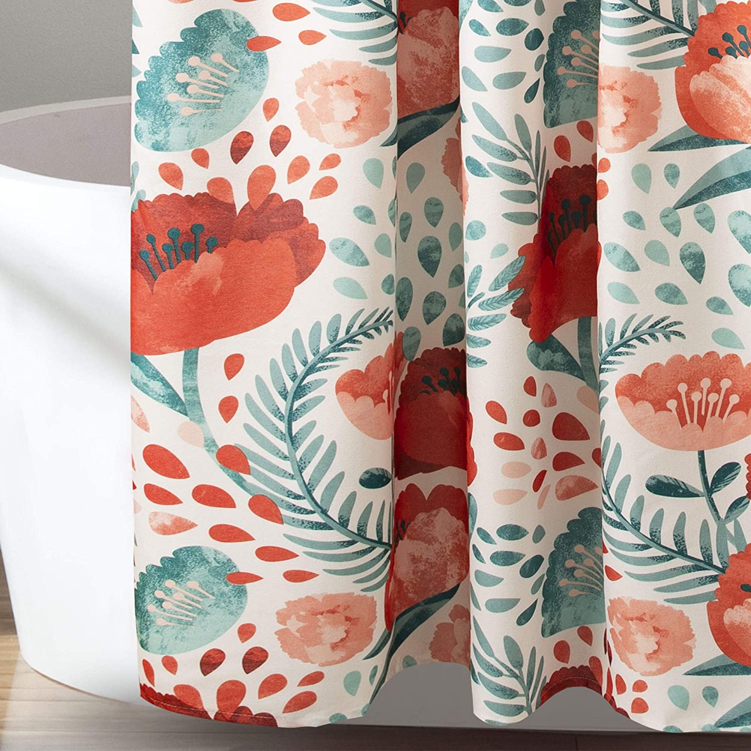 Poppy Garden Lush Decor Shower Curtain Adding a Bright Floral Touch to Your Bathroom