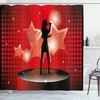 Popstar Party Shower Curtain with Woman Singer Star Print for Bathroom 
