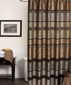 Popular Bath Rustic Shower Curtain with Safari Stripes Animal Print, Unique Southwest Design 
