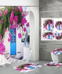Porch Flowers Garden Waterproof Shower Curtain For Home Decor
