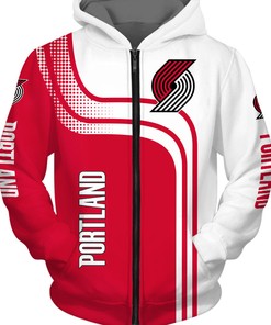 Portland Trail Blazers 3D Zip Hoodie Show Your Support For Your Favorite Team