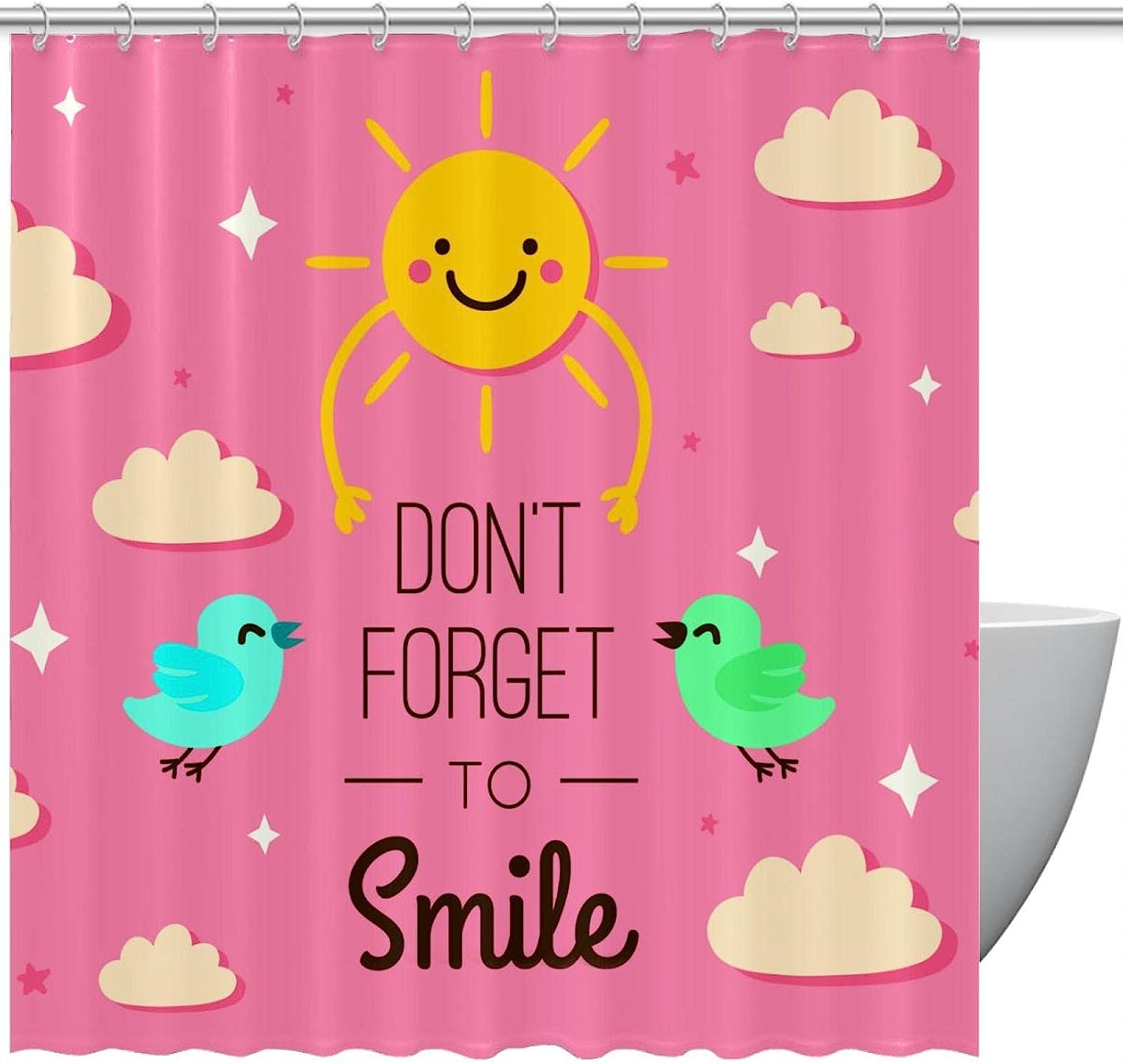 Positive Sun Shower Curtain to Start Your Day with A Smile