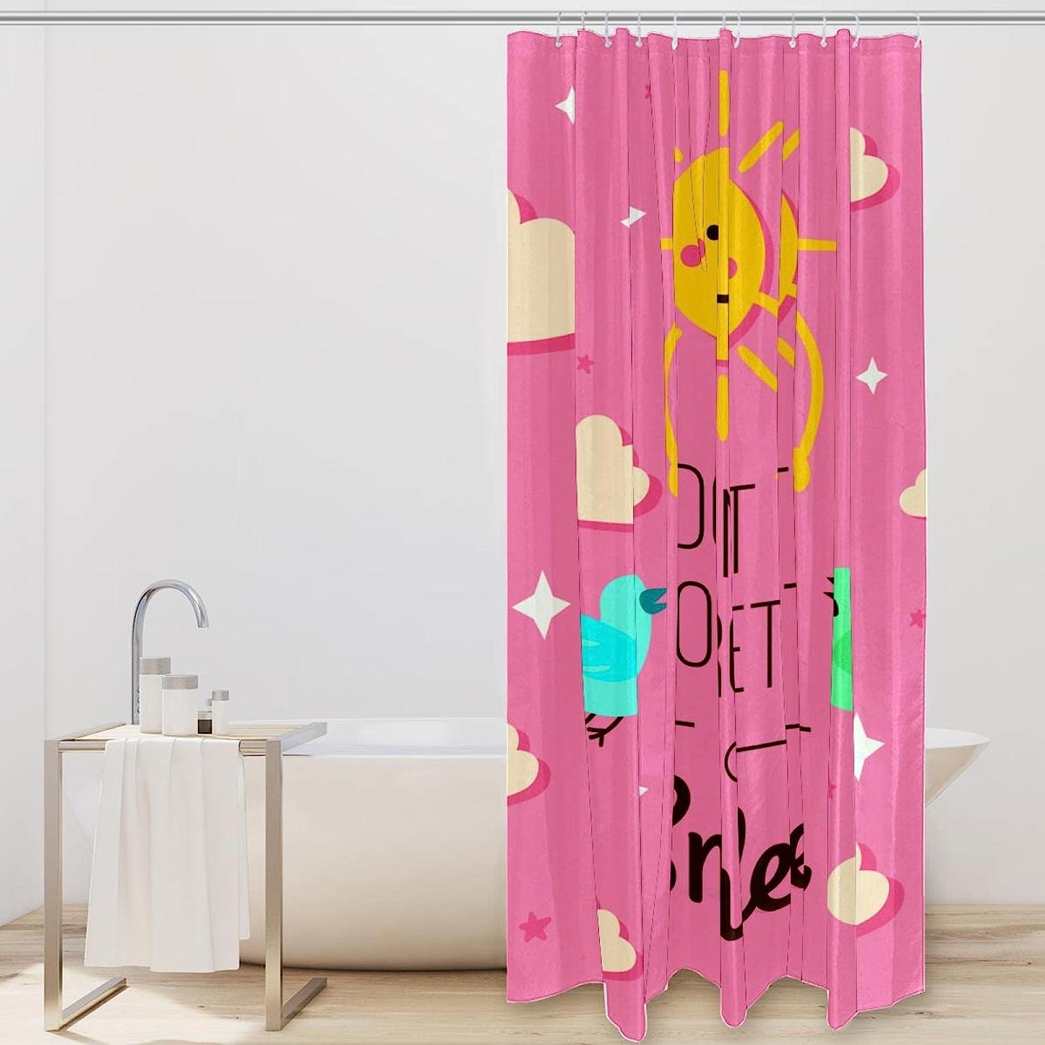 Positive Sun Shower Curtain to Start Your Day with A Smile