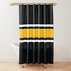 Power Stripe Shower Curtain - Bold Black, White And Yellow Geometric Bathroom Decor
