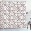 Prehistoric Country Western Shower Curtain, Star Scroll Design Ornament, Cloth Fabric Bathroom Decor