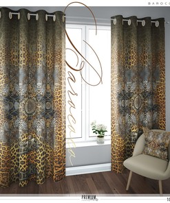 Premium Baroque Leopard Print Curtain Panel Available On 12 Fabrics, Perfect For Animal Print Lovers