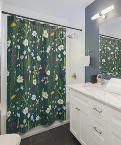 Premium Elegant Floral Shower Curtain In Nature-Inspired Design