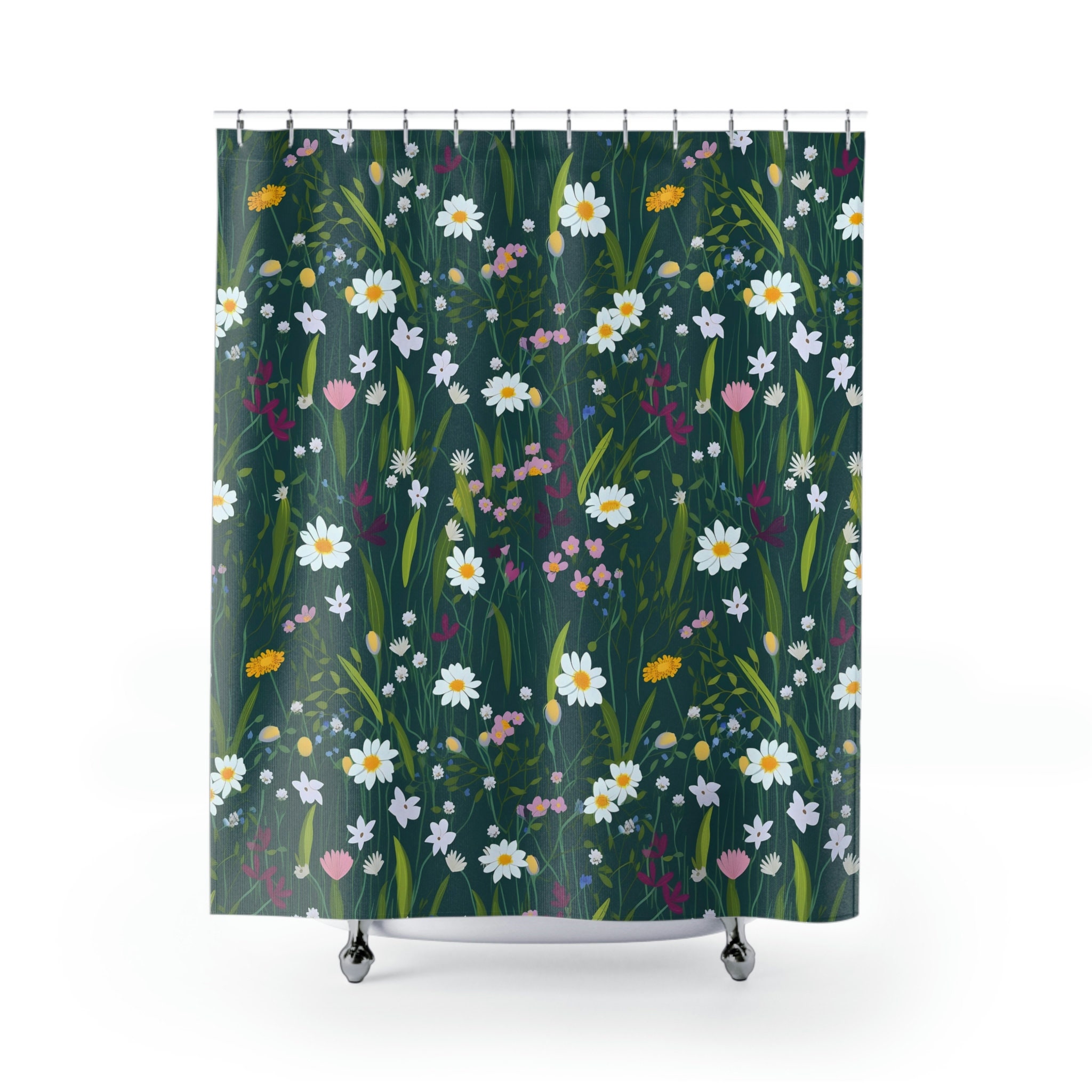 Premium Elegant Floral Shower Curtain In Nature-Inspired Design