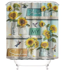Premium Quality Sunflower Shower Curtain for Bathroom Decoration