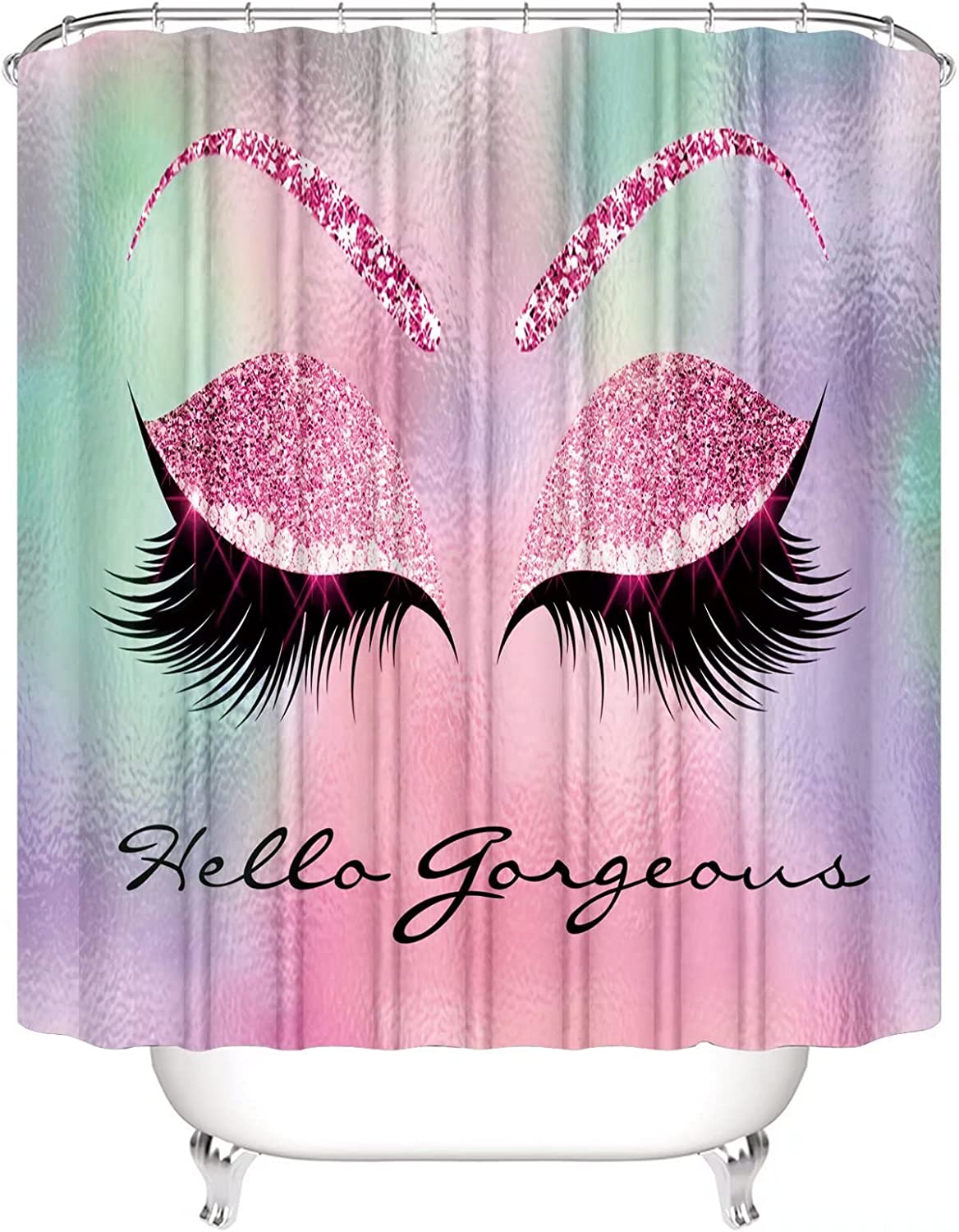 Pretty Eyelash Bling Purple Shower Curtain - Image 2