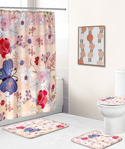 Pretty Floral Butterfly Shower Curtain For A Delicate Bathroom 