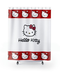 Pretty In Pink Hello Kitty Shower Curtain To Add Elegance To Your Bathroom Decor