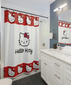 Pretty In Pink Hello Kitty Shower Curtain To Add Elegance To Your Bathroom Decor