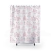 Pretty Light Pink Toile de Jouy Shower Curtain with Vintage French Pattern, Antique Cottage Garden Bathroom Décor