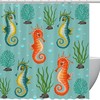 Pretty Seahorse Kelp Coral Waterproof Bath Curtain For Bathroom