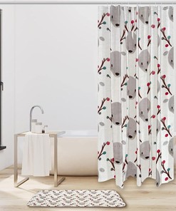 Pretty Watercolor Deer Shower Curtain with Waterproof Design