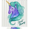 Pretty Watercolor Unicorn Shower Curtain with Waterproof Bathroom Decors 
