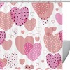 Pretty in Pink Love Heart Pattern Shower Curtain for Your Dreamy Bathroom