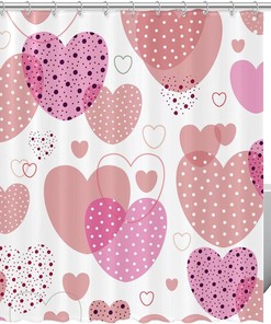 Pretty in Pink Love Heart Pattern Shower Curtain for Your Dreamy Bathroom