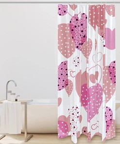 Pretty in Pink Love Heart Pattern Shower Curtain for Your Dreamy Bathroom