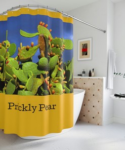 Prickly Pear Cactus Shower Curtain - Southwestern Bathroom Decor