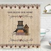 Primitive Country Bath Curtain With Heart Design - A Perfect Faith, Family, And Friends Theme For Your Bathroom