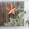 Primitive Country Shower Curtain with Star on Wood Print for Bathroom 