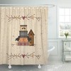 Primitive Heart Faith Family Friends Country Birdhouse Shower Curtain Ideas Waterproof Washable