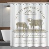 Primitive Horse Shower Curtain - Country and Farmhouse Bathroom Decor with Cowboy and Horse Prints