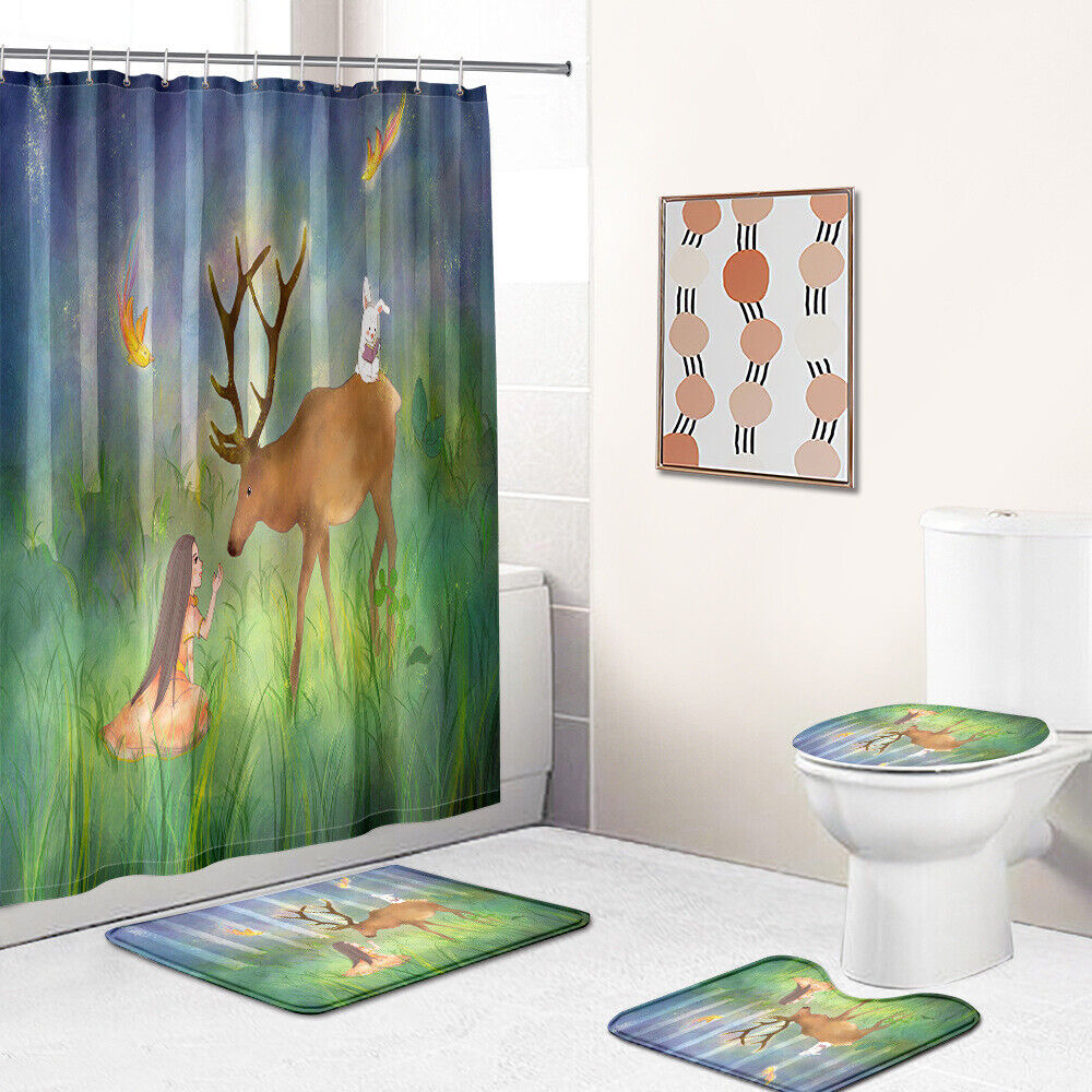 Princess Jungle Elk Bathroom Shower Curtain - Experience The Fairytale Life