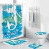 Princess Mermaid Waterproof Shower Curtain with Ocean Theme - Cloth Fabric Bathroom Decoration Set Hook