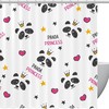 Princess Panda Heart Design Shower Curtain for Bathroom Decoration 
