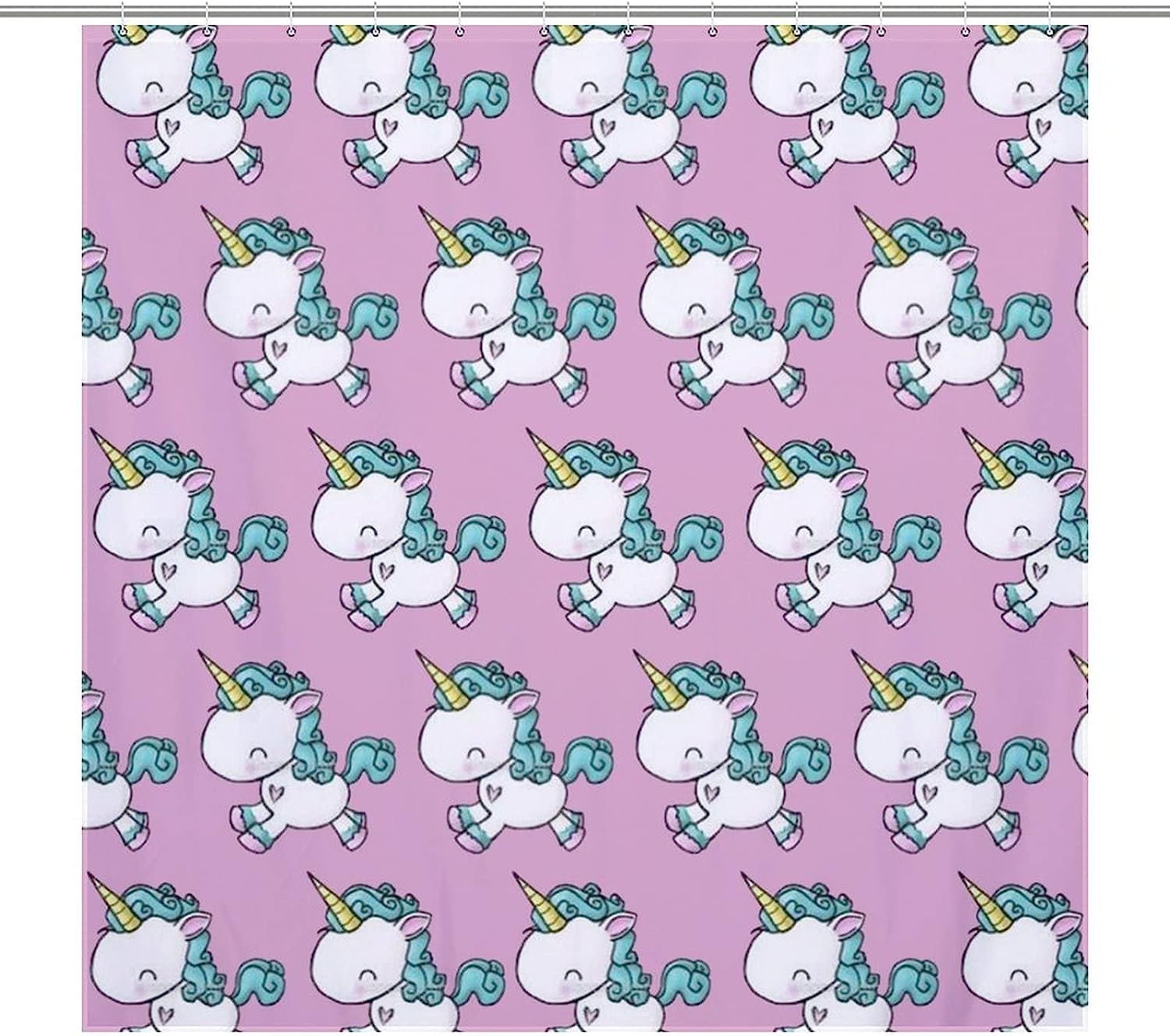 Print Design Lovely Unicorn Shower Curtain for Bathroom - Print Shower Curtain