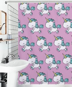 Print Design Lovely Unicorn Shower Curtain for Bathroom - Print Shower Curtain