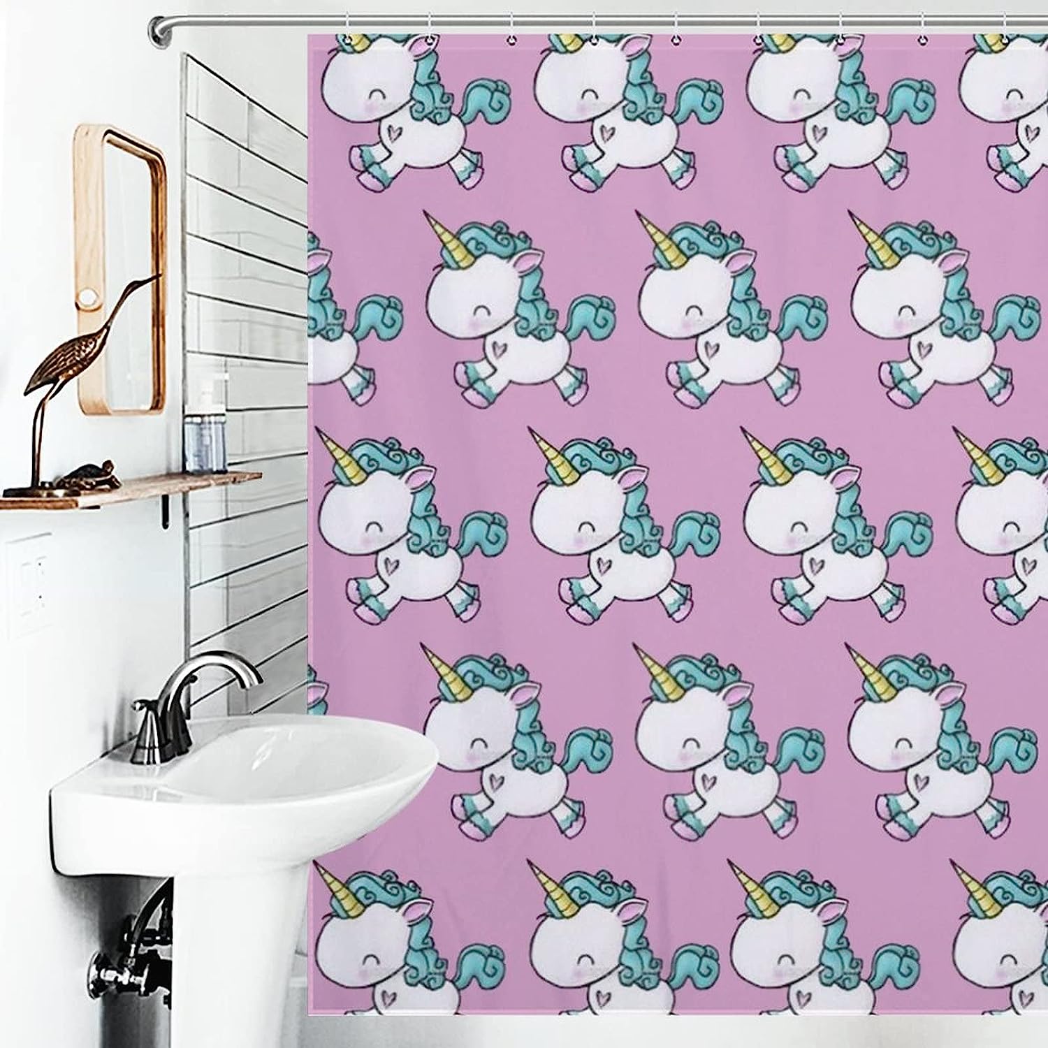 Print Design Lovely Unicorn Shower Curtain for Bathroom - Print Shower Curtain