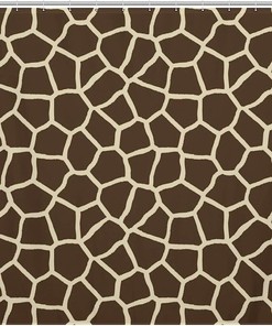 Print Shower Curtain, Giraffe Pattern - Waterproof Bath Curtain