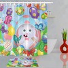 Print Shower Curtain With Easter Eggs & Colorful Butterfly - Unique Bathroom Decor