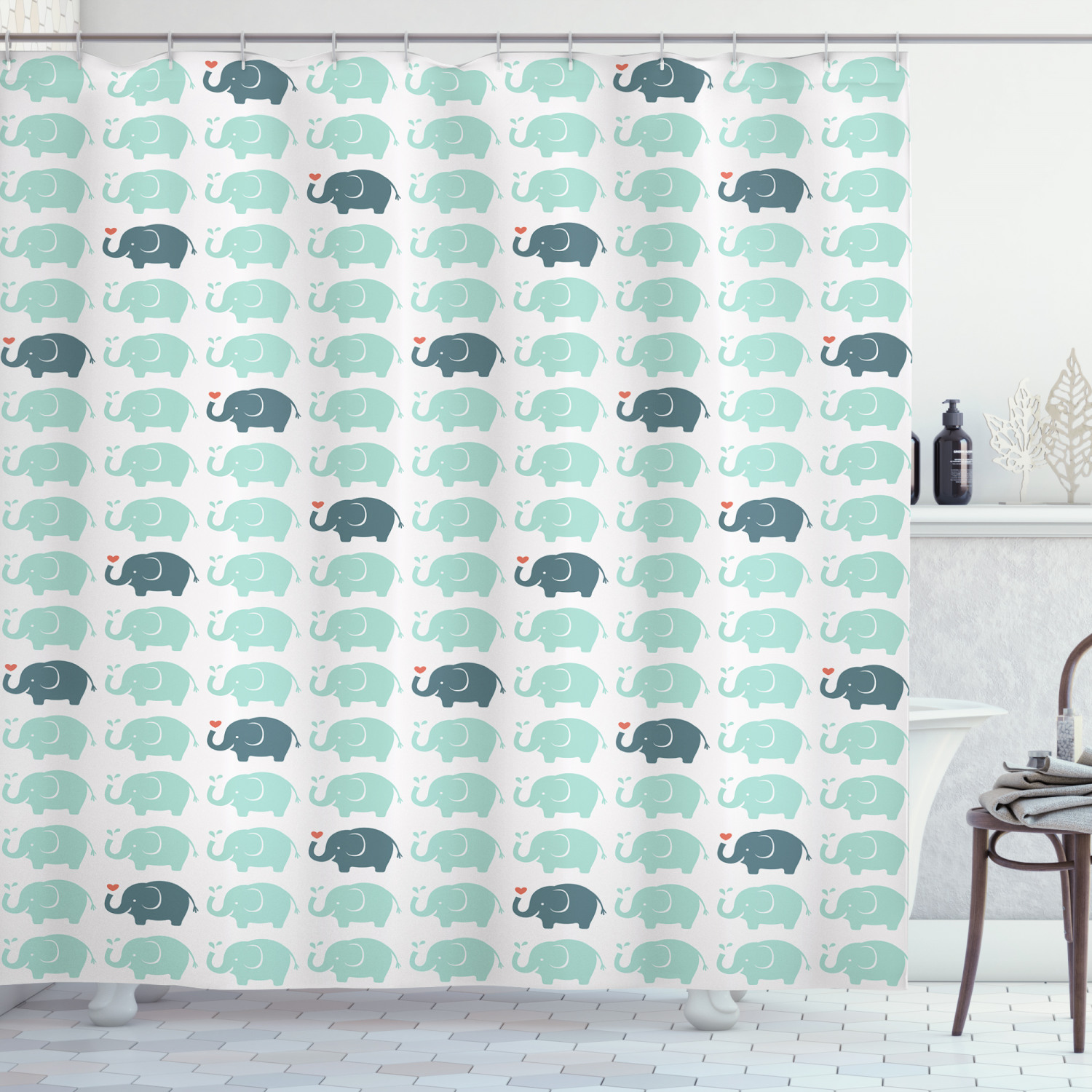 Print Shower Curtain with Aggressive Wild Tiger Design for Bathroom Decor