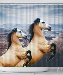Printed Andalusian Horse Shower Curtain For Bathroom