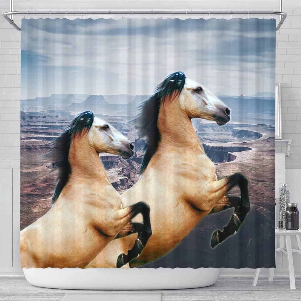 Printed Andalusian Horse Shower Curtain For Bathroom