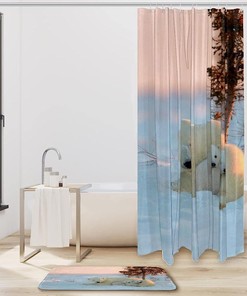 Printed Polar Bear Shower Curtain with a Simple yet Elegant Look